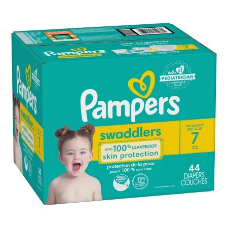 Procter & Gamble - Pampers Swaddlers - 10037000794667 - Unisex Baby Diaper Pampers Swaddlers Size 7 Disposable Heavy Absorbency