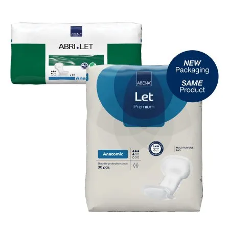 Abena - 300215 - Abri Let Anatomic Incontinence Liner Abri Let Anatomic 8 X 17 Inch Moderate Absorbency Fluff / Polymer Core One Size Fits Most