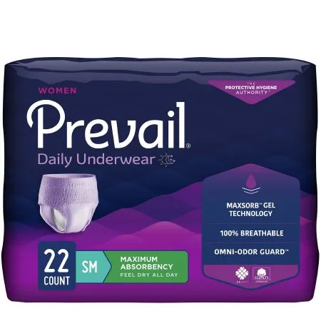 First Quality - Prevail Daily Underwear - PWC-511 -  Female Adult Absorbent Underwear  Pull On with Tear Away Seams Small Disposable Heavy Absorbency