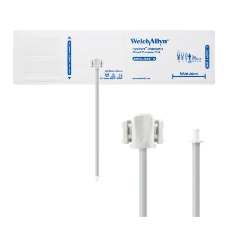 Welch Allyn - FlexiPort - VINYL-10-1HP - Single Patient Use Blood Pressure Cuff Flexiport 20 To 26 Cm Arm Vinyl Cuff Small Adult Cuff