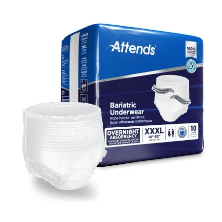 Attends Healthcare Products - Attends Bariatric - AU60 -  Unisex Adult Absorbent Underwear  Pull On with Tear Away Seams 3X Large Disposable Heavy Absorbency