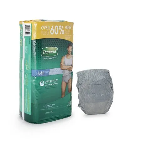 Kimberly Clark - Depend FIT-FLEX - 53748 - Depend FIT FLEX Male Adult Absorbent Underwear Depend FIT FLEX Pull On with Tear Away Seams Small / Medium Disposable Heavy Absorbency