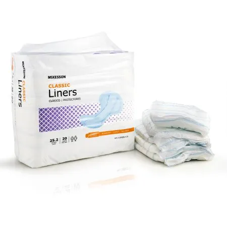 McKesson - From: LINERHV-34 To: LINERMD-34 - Classic Incontinence Liner Classic 25 1/5 Inch Length Light Absorbency Polymer Core One Size Fits Most