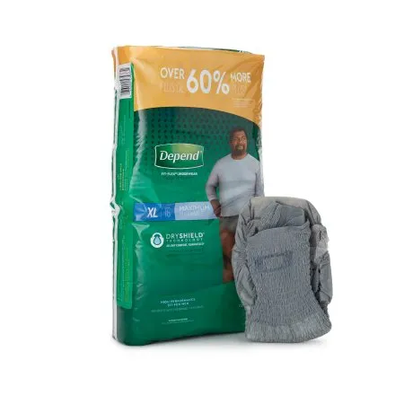Kimberly Clark - Depend FIT-FLEX - 53746 - Depend FIT FLEX Male Adult Absorbent Underwear Depend FIT FLEX Pull On with Tear Away Seams X Large Disposable Heavy Absorbency