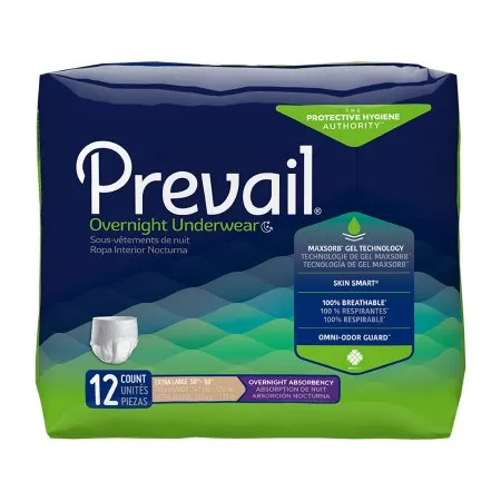 First Quality - Prevail Overnight - PVX-514 -  Unisex Adult Absorbent Underwear  Pull On with Tear Away Seams X Large Disposable Heavy Absorbency
