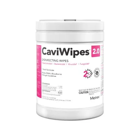 Metrex Research - 14-1150 - CaviWipes 2.0 CaviWipes 2.0 Surface Disinfectant Premoistened Manual Pull Wipe 65 Count Canister Alcohol Scent NonSterile