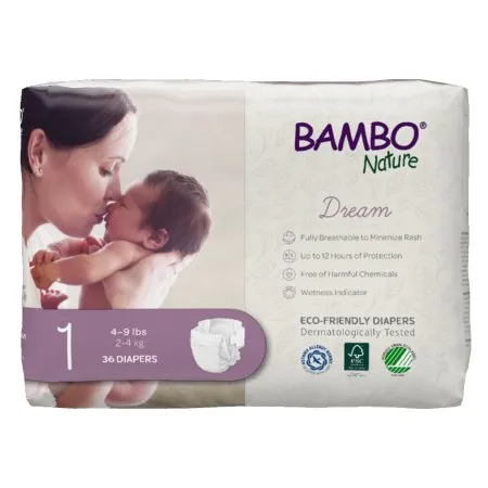 Abena North America - Bambo Nature - 1000016923 - Diaper, Baby Bambo Nature Sz1 (36/bg 6bg/cs)