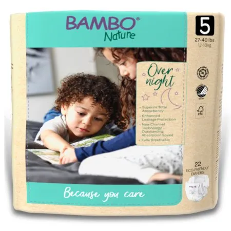 Abena North America - Bambo Nature - 1000021011 - Diaper, Overnight Bamboo Nature Sz5 (22/pk 4pk/cs)