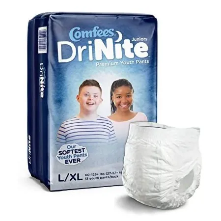 Attends Healthcare Products - Comfees DriNite Juniors - 48724 -  Unisex Youth Absorbent Underwear  Pull On with Tear Away Seams Large / X Large Disposable Heavy Absorbency