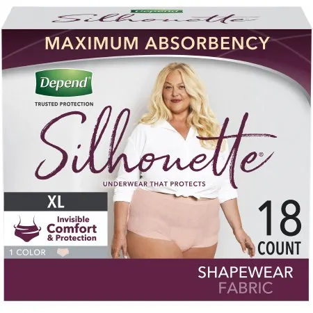 Kimberly Clark - Depend Silhouette - 54219 -  Female Adult Absorbent Underwear  Pull On with Tear Away Seams X Large Disposable Heavy Absorbency