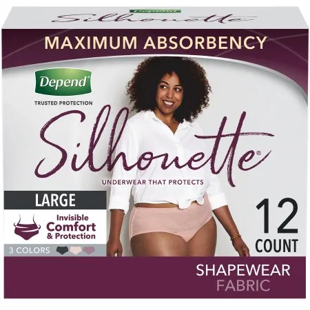 Kimberly Clark - Depend Silhouette - 54237 -  Female Adult Absorbent Underwear  Pull On with Tear Away Seams Large Disposable Heavy Absorbency