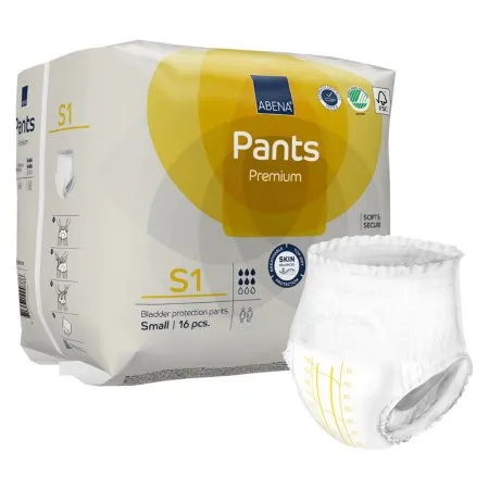 Abena - From: 1000021319 To: 1000021329 - Premium Pants S2 Unisex Adult Absorbent Underwear Premium Pants S2 Pull On with Tear Away Seams Small Disposable Moderate Absorbency