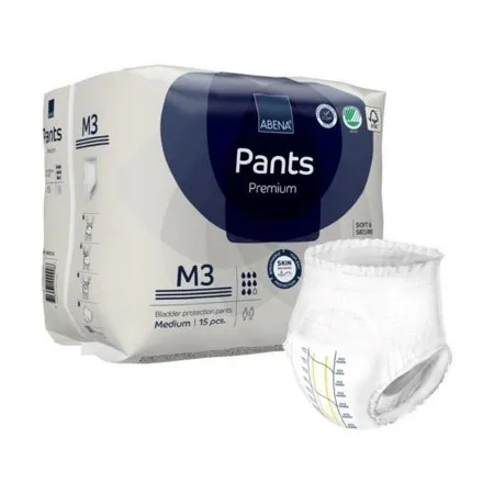 Abena - 1000021324 - Premium Pants M3 Unisex Adult Absorbent Underwear Premium Pants M3 Pull On with Tear Away Seams Medium Disposable Moderate Absorbency