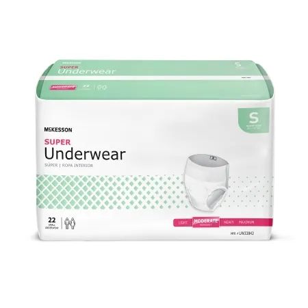 McKesson - UW33843 - Unisex Adult Absorbent Underwear Mckesson Pull On With Tear Away Seams Small Disposable Moderate Absorbency