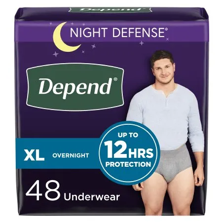 Kimberly Clark - 55158 - Depend Night Defense, Overnight Underwear, Grey, Male, Extra Large - Replaces 6951126