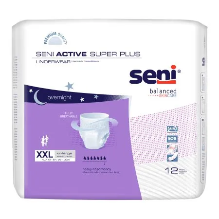 TZMO USA - Seni Active Super Plus - S-2X12-AP1 - Unisex Adult Absorbent Underwear Seni Active Super Plus Pull On With Tear Away Seams 2x-large Disposable Heavy Absorbency