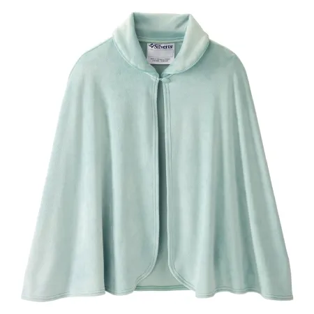 Silverts Adaptive - SV30290_TRSA_OS - Bed Jacket Cape Silverts Tranquil Sage One Size Fits Most Front Opening Button Closure Female