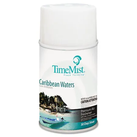 TimeMist - TMS-1042756EA - Premium Metered Air Freshener Refill, Caribbean Waters, 6.6 Oz Aerosol Spray