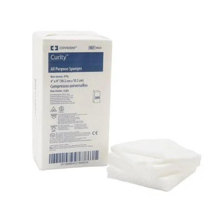 Cardinal - Curity - 9024- - Nonwoven Sponge Curity 4 X 4 Inch 200 per Pack NonSterile 4-Ply Square