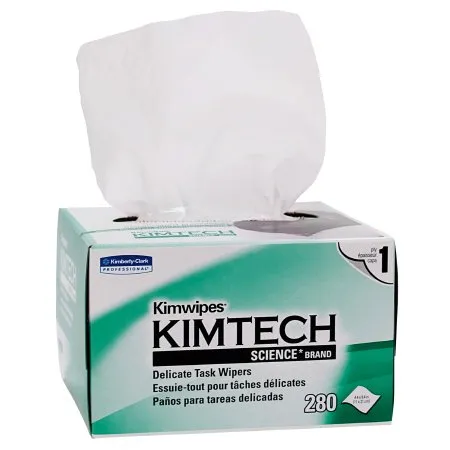 Kimberly Clark - Kimtech Science Kimwipes - 34155 -  Delicate Task Wipe  Light Duty White NonSterile 1 Ply Tissue 4 2/5 X 8 2/5 Inch Disposable