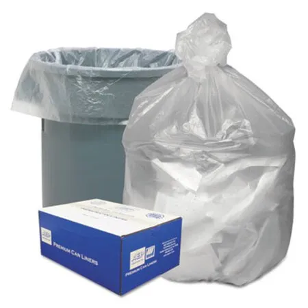 n Tuff - WBI-GNT4048 - Waste Can Liners, 45 Gal, 10 Mic, 40 X 46, Natural, 25 Bags/roll, 10 Rolls/carton