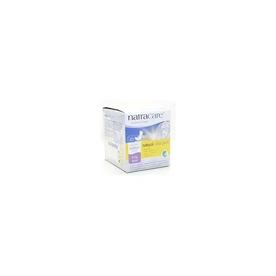 Natracare - From: 221510 To: 221511 - Natural Ultra Pads with Wings, Long 10 count 95% Bio degradable Non Chlorine Bleached