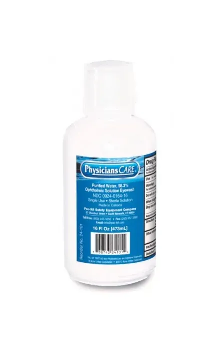 First Aid Only - From: 24-101-001 To: 24-201-001 - Eyewash Bottle, Screw Cap, 16oz (DROP SHIP ONLY)