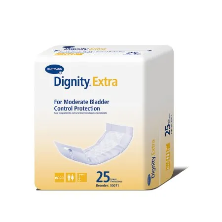 Hartmann - Dignity Extra - 30071 - Incontinence Liner Dignity Extra 4 X 12 Inch Moderate Absorbency Polymer Core One Size Fits Most