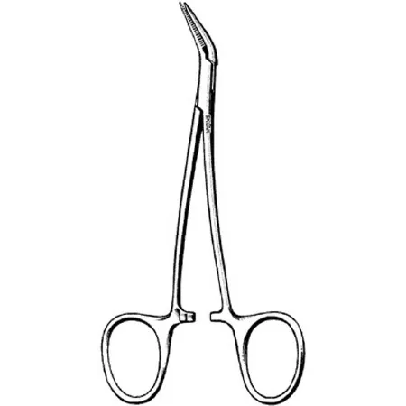 Sklar - 19-3147 - Splinter Forceps Peet 4-3/4 Inch Length Surgical Grade Stainless Steel Nonsterile Ratchet Lock Finger Ring Handle Curved