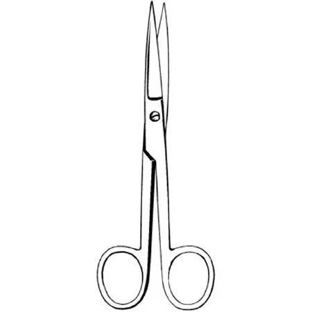 Sklar - Merit - 97-266 - Operating Scissors Merit 4-1/2 Inch Length Office Grade Stainless Steel Nonsterile Finger Ring Handle Straight Sharp Tip / Sharp Tip