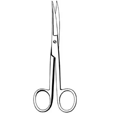 Sklar - Merit - 97-295 - Operating Scissors Merit 5-1/2 Inch Length Office Grade Stainless Steel Nonsterile Finger Ring Handle Curved Sharp Tip / Sharp Tip