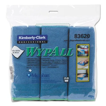 WypAll - KCC-83620 - Microfiber Cloths, Reusable, 15.75 X 15.75, Blue, 6/pack