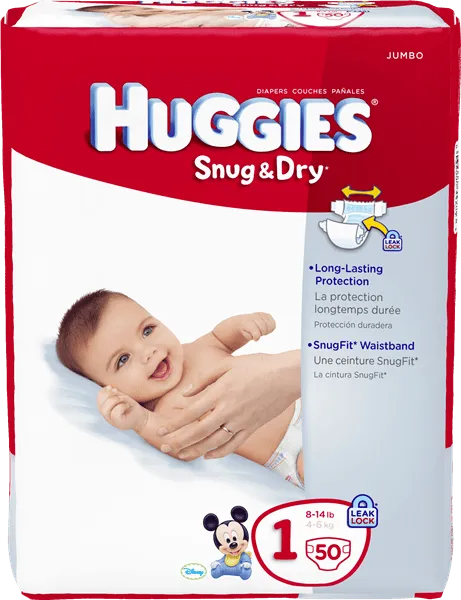 Kimberly Clark - 34209 - Huggies Snug & Dry Diapers, S1, Jumbo Pak