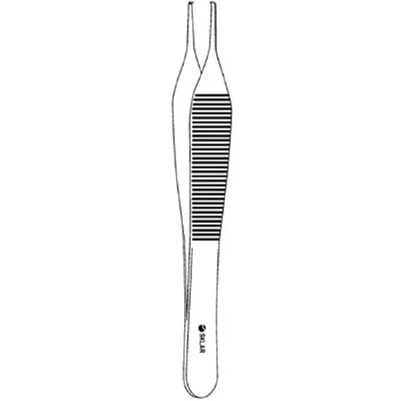 Sklar - 98-2047 - Micro Tissue Forceps Sklar Adson 4-3/4 Inch Length Surgical Grade Stainless Steel Nonsterile Nonlocking Thumb Handle Straight 1 X 2 Teeth
