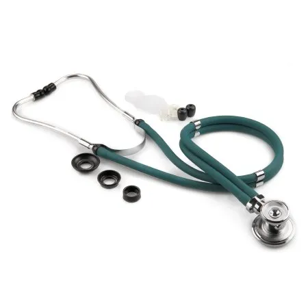 McKesson - 01-641TLGM - LUMEON Sprague Stethoscope LUMEON Teal Blue 2 Tube 22 Inch Tube Double Sided Chestpiece