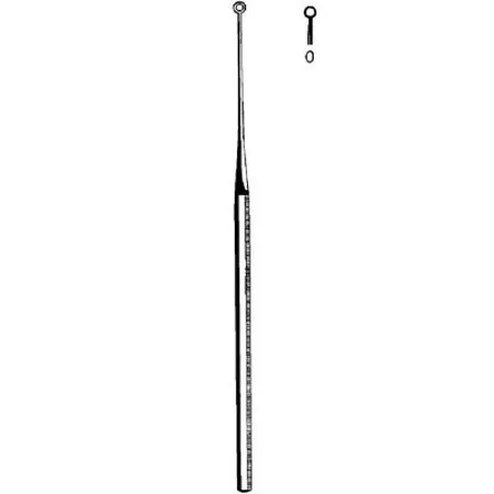 Sklar - Merit - 98-171 - Ear Curette Merit Buck 6-1/2 Inch Length Octagonal Handle Size 0 Tip Straight Blunt Round Loop Tip