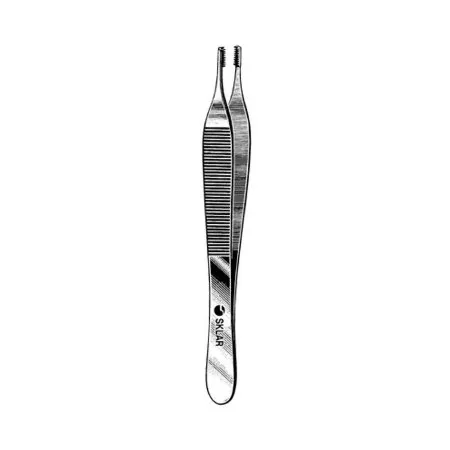 Sklar - 23-2603 - Tissue Forceps Adson Brown 4 3/4 Inch Length Surgical Grade Stainless Steel NonSterile NonLocking Thumb Handle Straight Serrated Tip