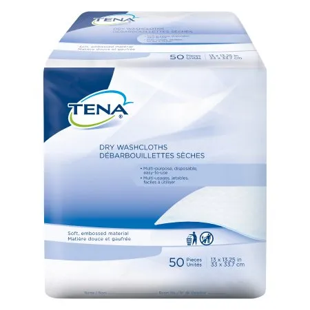 Essity - TENA ProSkin Dry - 74500 - Washcloth TENA ProSkin Dry 13 X 13-1/2 Inch White Disposable