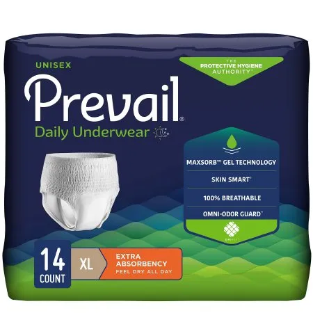 First Quality - Prevail Daily Underwear - PV-514 -  Unisex Adult Absorbent Underwear  Pull On with Tear Away Seams X Large Disposable Moderate Absorbency
