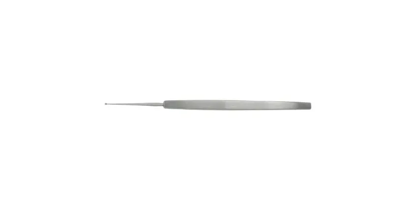 Integra Lifesciences - Miltex - 18-520 - Chalazion Curette Miltex Skeele 5 Inch Length Solid Flat Handle 1 Mm Tip Round Cup Tip With Serrated Edge