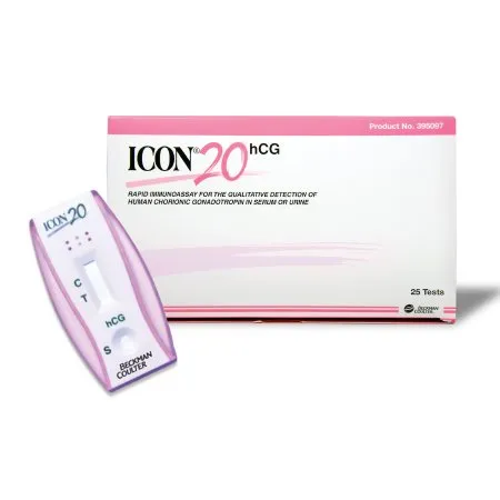 HemoCue America - 395097A - Hemocue Icon 20 hCG Reproductive Health Test Kit Icon 20 hCG Fertility Test hCG Pregnancy Test Serum / Urine Sample 25 Tests CLIA Waived for Urine / CLIA Moderate Complexity for Serum