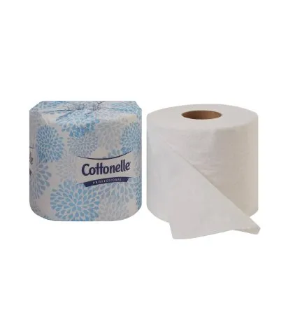 Kimberly Clark - Kleenex Cottonelle Professional - 17713 -  Toilet Tissue  White 2 Ply Standard Size Cored Roll 451 Sheets 4 X 4 Inch