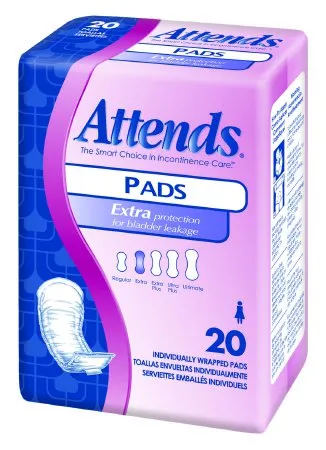 Attends Healthcare Products - Attends - LP0300 - Bladder Control Pad Attends 10-1/2 Inch Length Light Absorbency Polymer Core One Size Fits Most