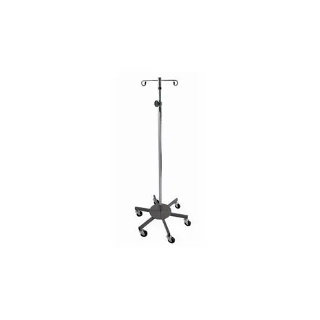 Blickman - 0541371400 - IV Stand Heavy Duty 4 Hook 6 Leg Low Center of Gravity Base Satinless Steel -DROP SHIP ONLY-