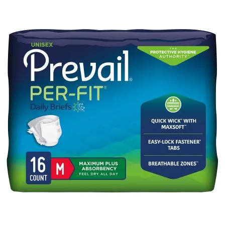 First Quality - Prevail Per-Fit - PF-012/1 - Unisex Adult Incontinence Brief Prevail Per-Fit Medium Disposable Heavy Absorbency