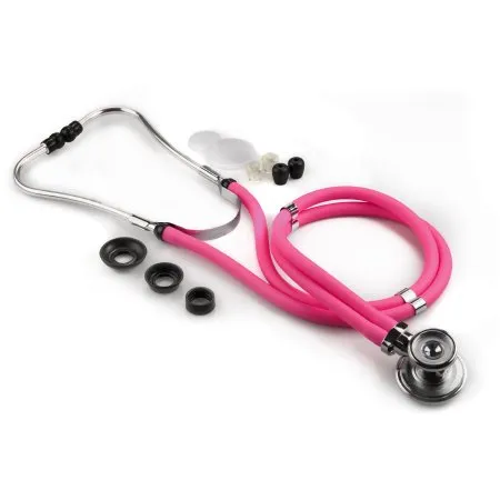McKesson - 01-641NPGM - LUMEON Sprague Stethoscope LUMEON Pink 2 Tube 22 Inch Tube Double Sided Chestpiece