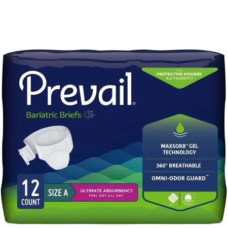 First Quality - Prevail Bariatric - From: PV-017 To: PV-094 -  Unisex Adult Incontinence Brief  Size A Disposable Heavy Absorbency