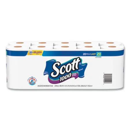 Scott - KCC-20032CT - Standard Roll Bathroom Tissue, Septic Safe, 1-ply, White, 1,000 Sheets/roll, 20/pack, 2 Packs/carton