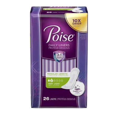 Kimberly Clark - Poise - From: 19305 To: 19308 -  Bladder Control Pad  7 1/2 Inch Length Light Absorbency Sodium Polyacrylate Core One Size Fits Most
