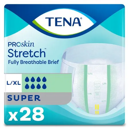 Essity - 67903 -  TENA ProSkin Stretch Super Unisex Adult Incontinence Brief TENA ProSkin Stretch Super Large / X Large Disposable Heavy Absorbency